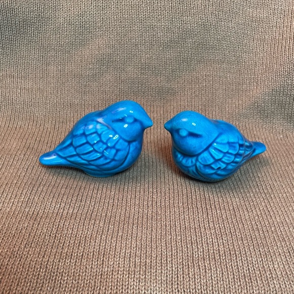 Blue Ceramic Birds Set of 2 - Picture 1 of 6